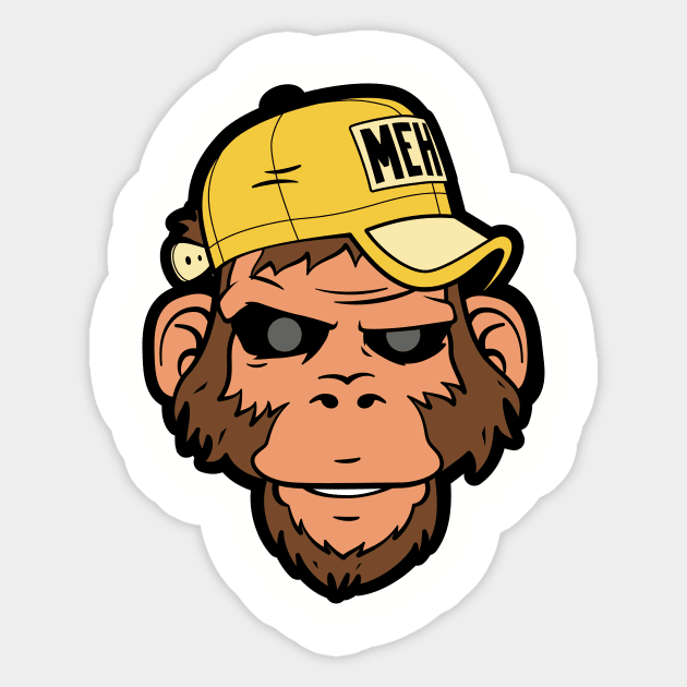 Monkey MEH Sticker by TheVectorMonkeys